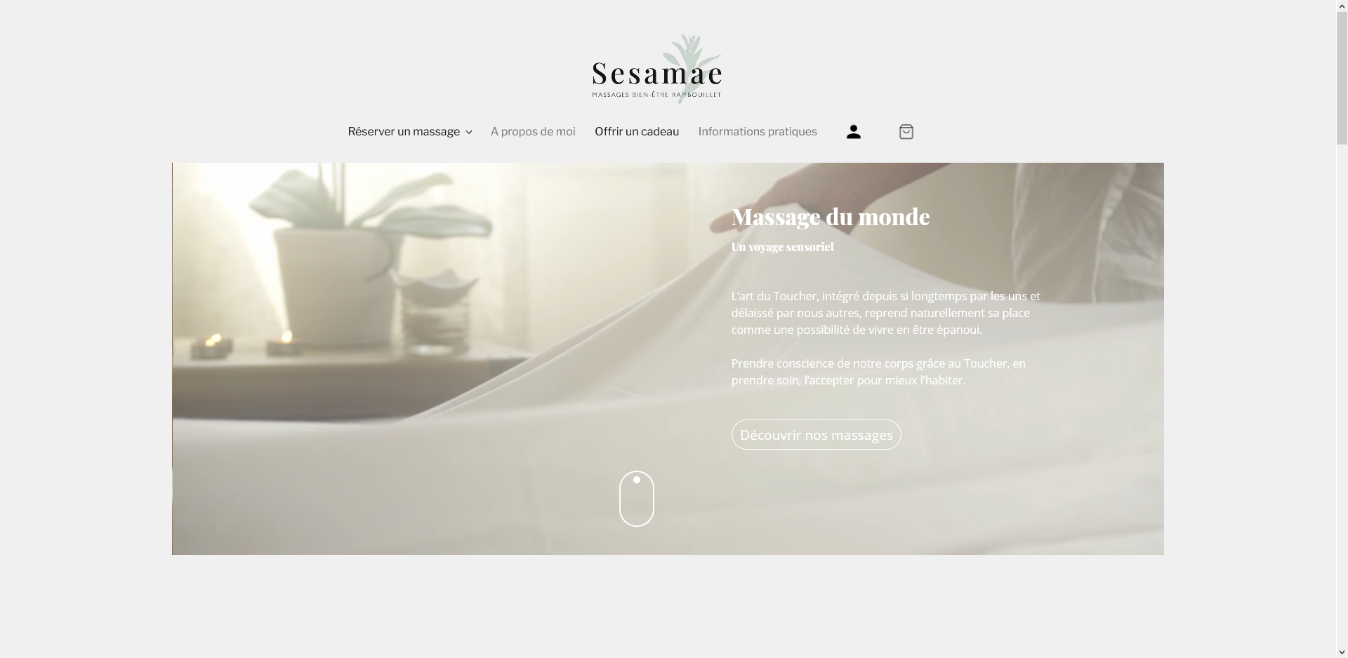 Capture d'écran du site Sesamae